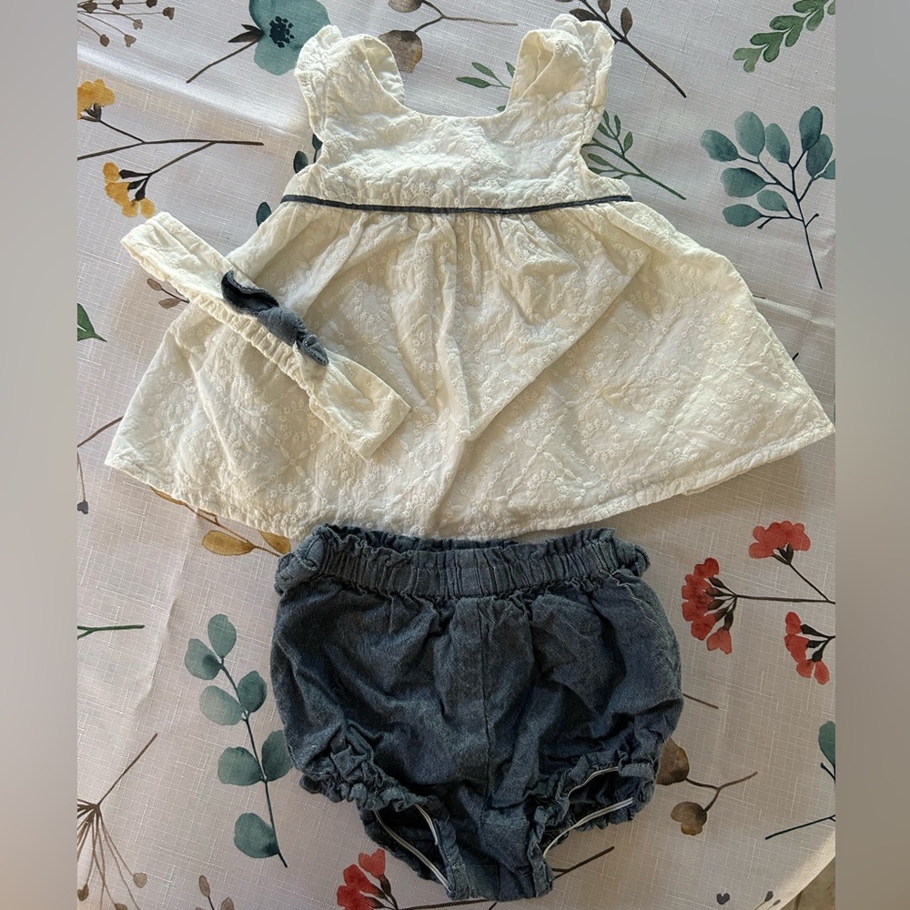 Kids Cream and Gray Dress Set